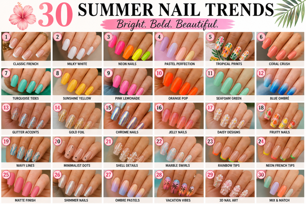 Vibrant summer nail colors